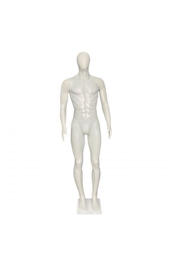 Manequim Masculino Cabeça de Ovo Branco Sopro