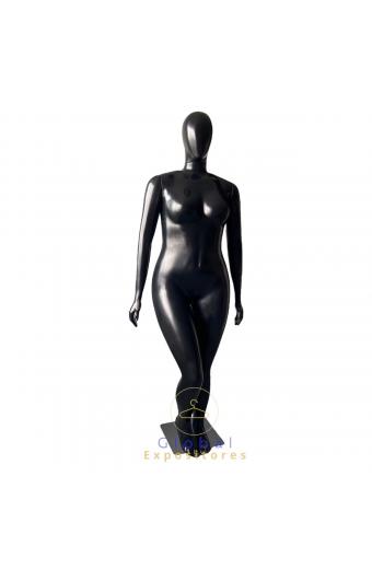 Manequim Feminino Preta Plus Size C/ Pose ( Roto Moldagem )