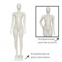 Manequim Feminino Reta 3 Braços Cabeça de Ovo Branca Sopro Manequim Feminino Reta 3 Braços Cabeça de Ovo Branca Sopro