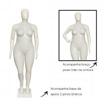 Manequim Feminino GG Plus Size Branco C/ Pose Sopro Manequim Feminino GG Plus Size Branco C/ Pose Sopro